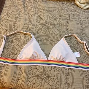 Xhilaration white bikini size Large swim top bathing suit